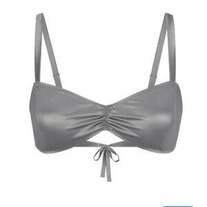 SKIMS Woven Shine Tie Back Bralette.